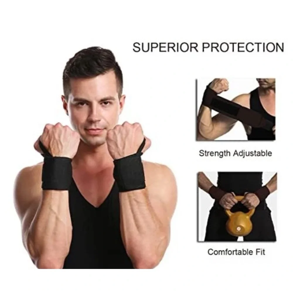 Brand New Weightlifting Wrist Wraps with Thumb Loops Wrist Support for Men Women